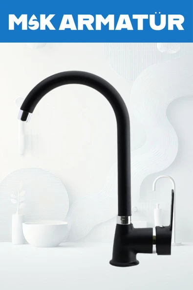 Full Siyahrobot Siyah Krom Armut Eviye Lavabo Banyo Bataryası Çeşmesi - Resim 3