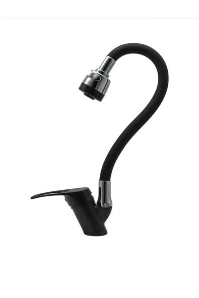 Siyah Krom Oynar Borulu Eviye Bataryası - Resim 2