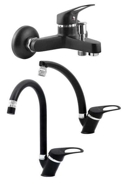 Siyah Krom 3 Lü Set Oynar Başlıklı ürün görseli 1