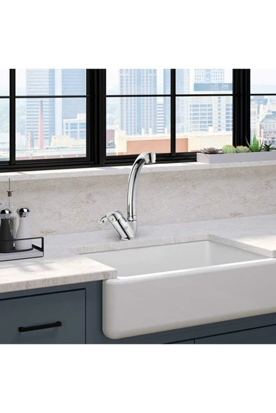 Vezir Mix Krom Uzun Kuğu Mutfak Eviye Bataryası 102 - Resim 2