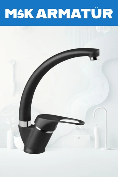 Siyah Krom Mix Lavabo Bataryası Çeşmesi - 1