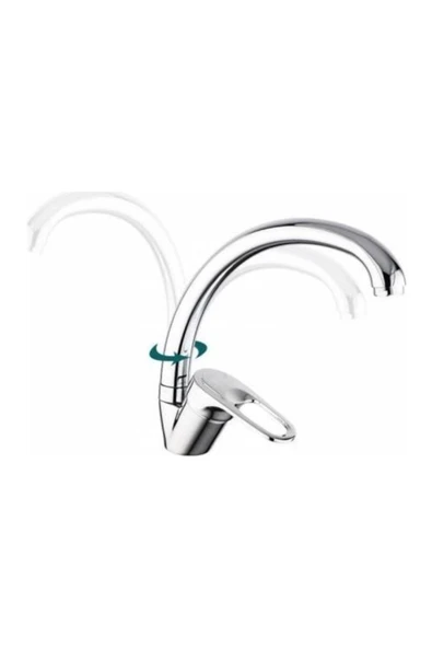 Vezir Mix Krom Uzun Kuğu Mutfak Eviye Bataryası 102 - Resim 3