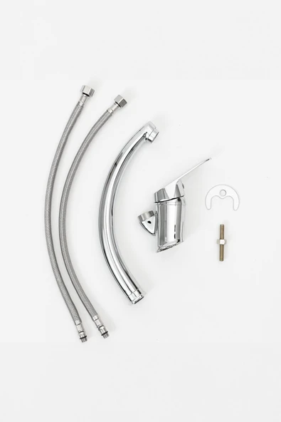 Krom Mix Eviye Lavabo Banyo 3 Lü Set - Resim 5