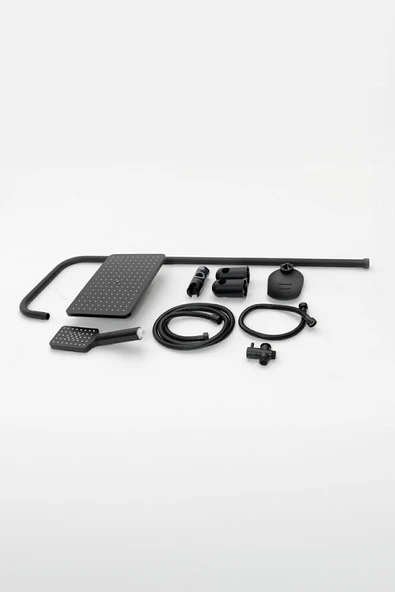 Modern Siyah Robot Duş Seti,Siyah,Kaliteli Duş Takımı,Yağmurlama Tepe Duş Seti,Siyah Duş Sistemi - Resim 3