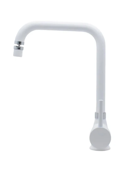 Beyaz Krom Armut Köşe Borulu Eviye Bataryası Mafsallı - Resim 2