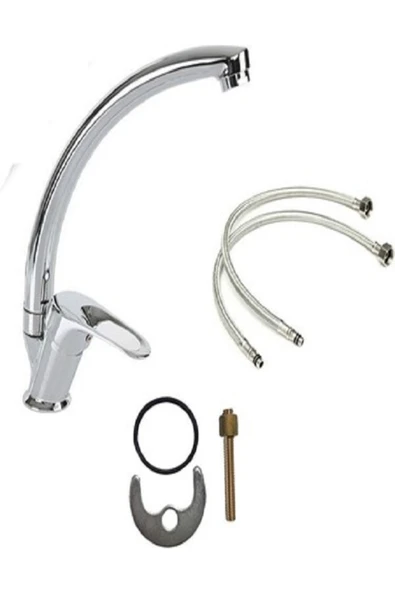 Aksuar Kuğu Evye Musluğu Çeşme Ve Bataryası Kuğubatarya Evye Batarya Uzun ürün görseli 1