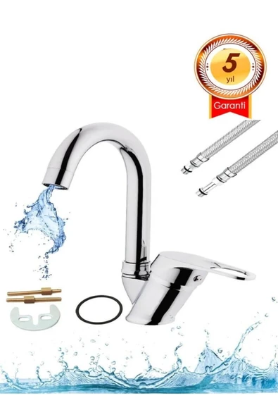 5 Yıl Garantili Baston Boru Mutfak Evye Bataryası 2 Yollu Çift Su Girişli - Resim 2