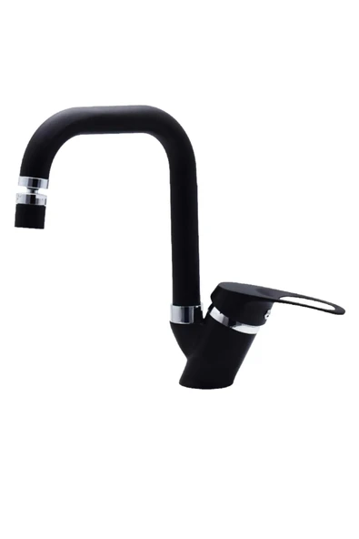 Siyah Krom Köşe Borulu Lavabo Bataryası Mafsallı - Resim 2