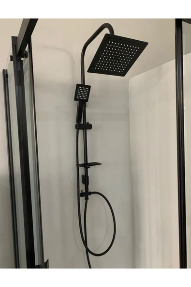 Siyah Duş Seti Robot Kare Duş Seti - Resim 2