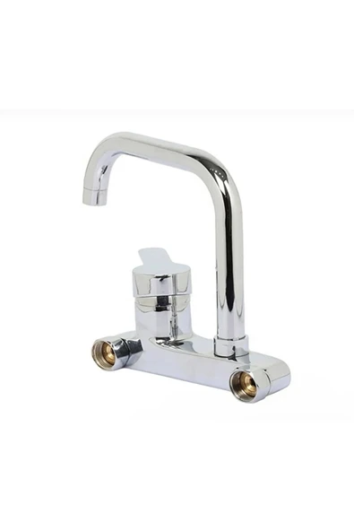 Duvardan Çift Su Girişli Aç Kapa Oynar Borulu Garantili Mutfak Bataryası Musluğu Çeşmesi - Resim 3