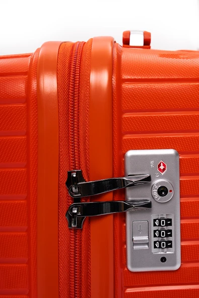 Elatae Exclusive Pro Polipropilen Kırılmaz 2'li Valiz Seti Büyük Boy - Orta Boy Turuncu 5239 - 8