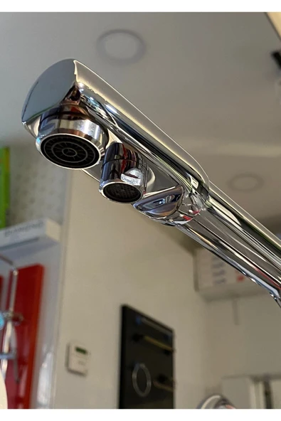 Krom 3 Yollu Arıtmalı Batarya Pirinç Garantili Arıtmalı Mutfak Musluğu - Resim 4