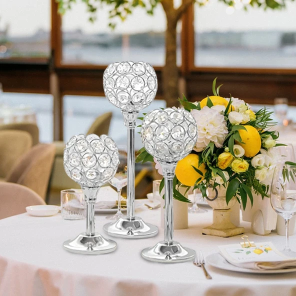 Kristal Cam Mumluk Altın S + M + L (İki Set) - 5