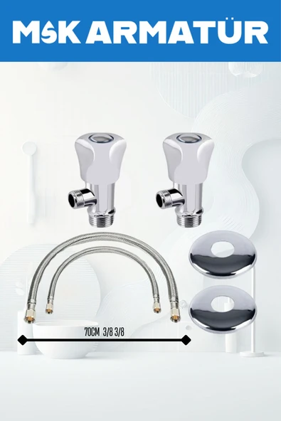 Krom Volonlu Taharet Musluğu Flex Set