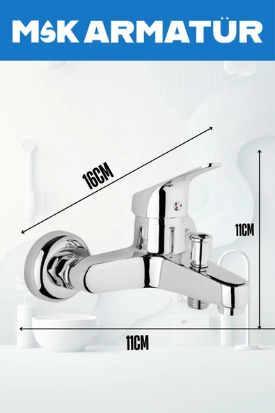 Krom Mix Banyo Duş Musluğu Çeşmesi Bataryası - 2
