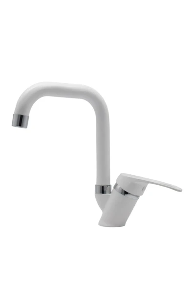 Beyaz Krom Köşe Borulu Lavabo Bataryası - 3