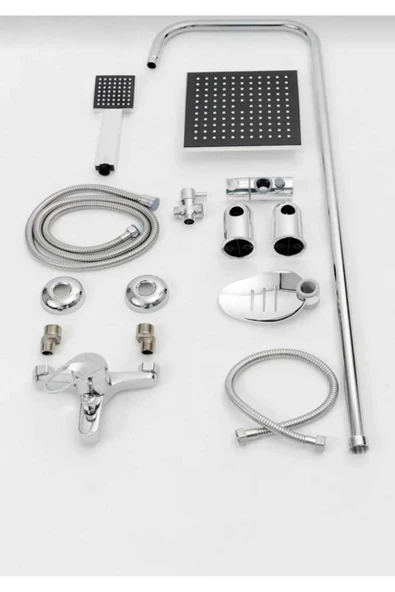 Krom Robot Köşe Borulu 4 Lü Set - Resim 5