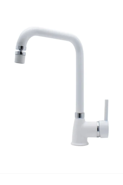 Beyaz Krom Armut Köşe Borulu Eviye Bataryası Mafsallı ürün görseli 1