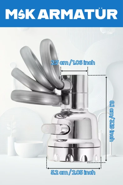 Spirelli 3 Fonkyonlı Musluk Başlığı - Resim 3