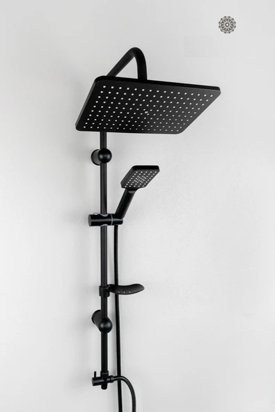 Siyah Duş Tepe Yağmurlama Robot Seti Ve Krom Banyo Bataryası Mix-2'Li Set - Resim 5