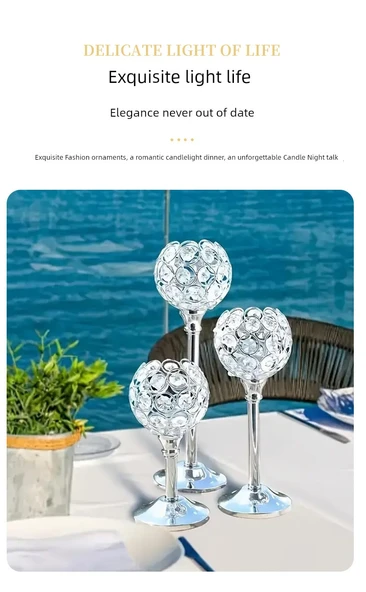 Kristal Cam Mumluk Altın S + M + L (İki Set) - 7