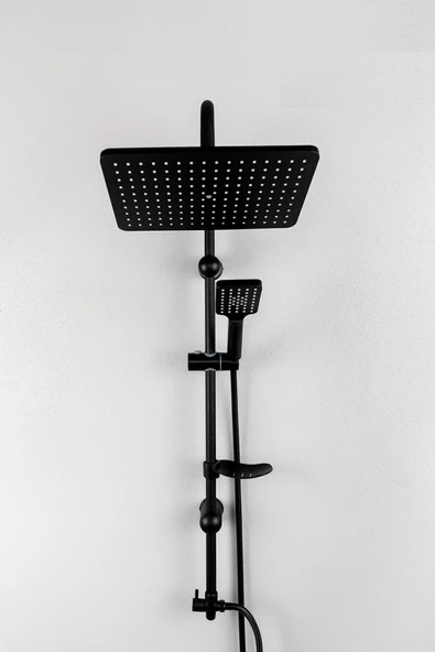 Siyah Tepe Yağmurlama Siyah Robot Seti Ve Siyah Banyo Bataryası Mix-2'Li Set Damla Siyah Serisi - Resim 3