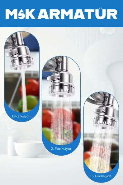 Spirelli 3 Fonkyonlı Musluk Başlığı - Resim 2