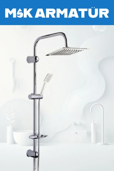 Krom Dubai Robot Duş Seti , Krom Delta Eviye , Lavabo , Banyo Bataryası 4’Lü Set - Resim 2