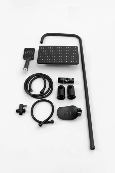 Modern Siyah Robot Duş Seti,Siyah,Kaliteli Duş Takımı,Yağmurlama Tepe Duş Seti,Siyah Duş Sistemi - Resim 4