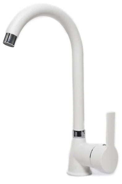 Beyaz Krom Armut Baston Eviye Bataryası Çeşmesi ürün görseli 1