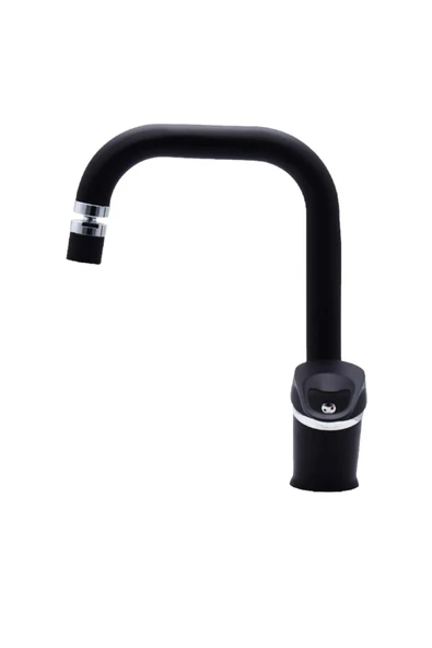 Siyah Krom Köşe Borulu Lavabo Bataryası Mafsallı - Resim 3