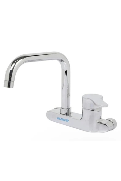 Duvardan Çift Su Girişli Aç Kapa Oynar Borulu Garantili Mutfak Bataryası Musluğu Çeşmesi ürün görseli 1