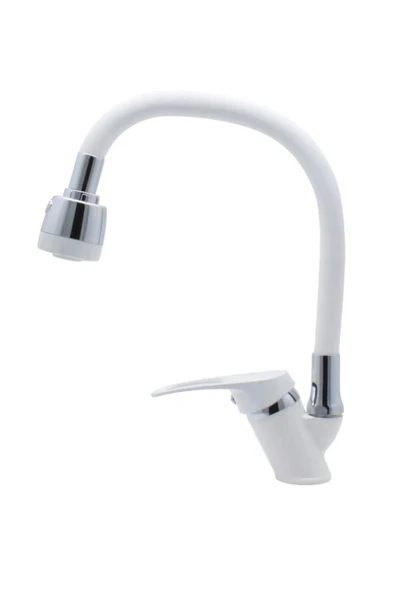 Beyaz Krom Oynar Borulu Eviye Bataryası - 3