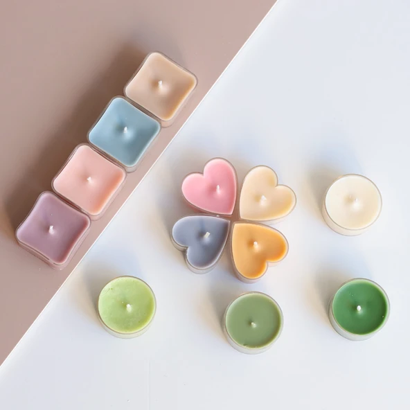 DIY Tealight Mum Plastik Wax Bardak - Kare - 2'li Paket - 2