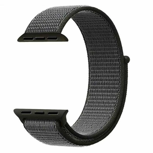 Gpack Apple Watch SE 44 mm Kordon Kumaş CırtCırtlı Kordon - 7