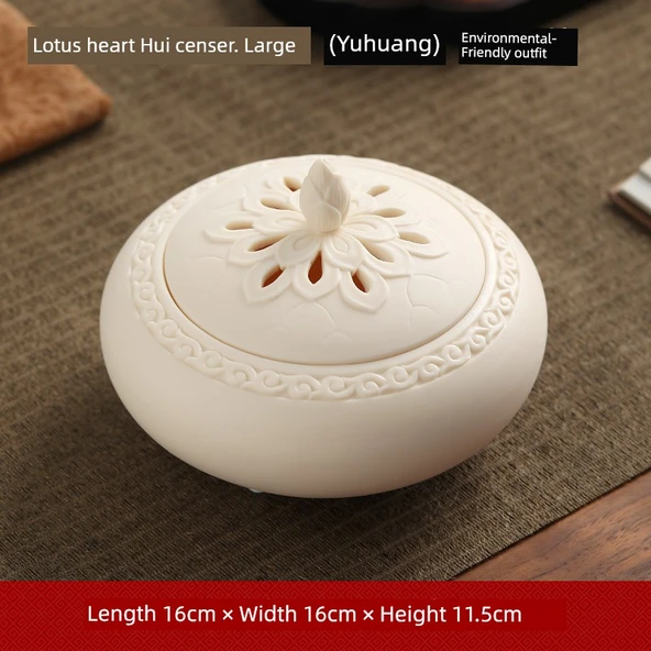 Seramik Lotus Buhurdanlık - Büyük Boy (Yuhuang)