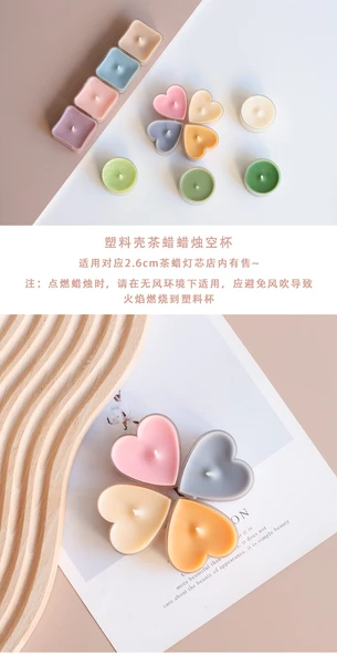 DIY Tealight Mum Plastik Wax Bardak - Kare - 2'li Paket - 7