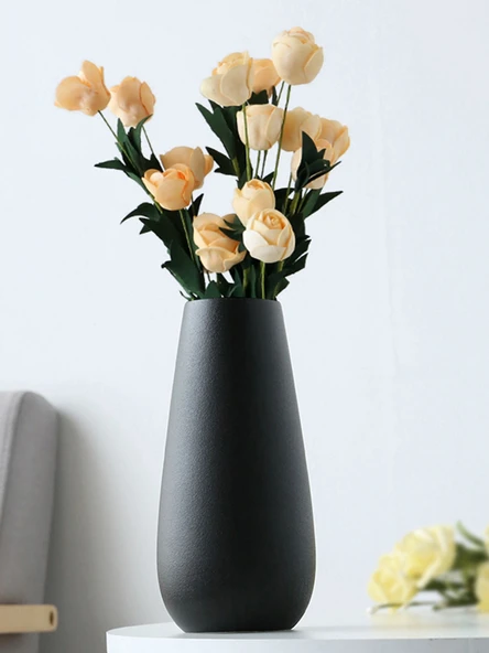 Modern Beyaz Seramik Vazo - White Spin Beyaz Model 2 - 5