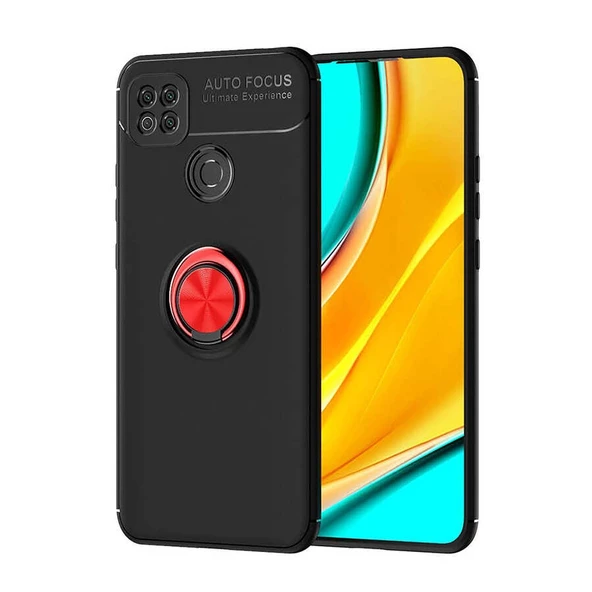 Gpack Xiaomi Redmi 9C Kılıf Ravel Silikon Yüzüklü Mıknatıslı