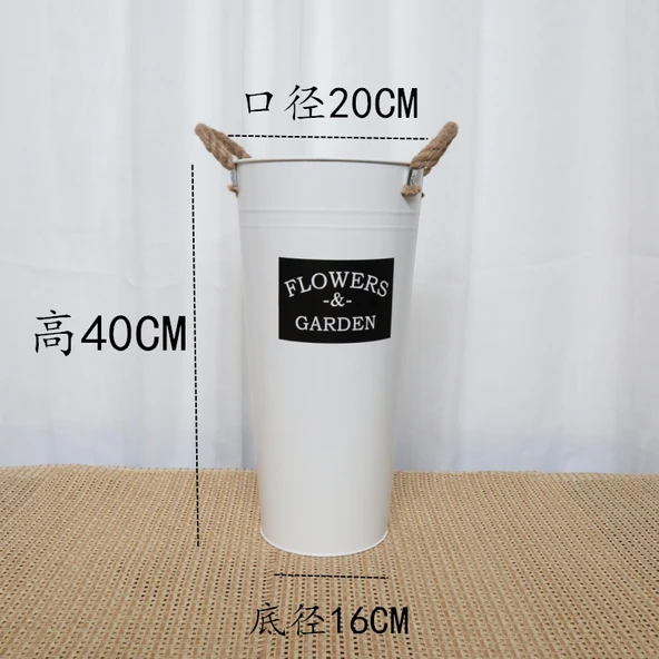 Demir Çiçek Kovası - Siyah Yüksek Model 40cm