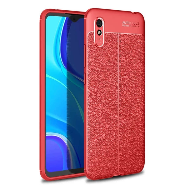 Gpack Xiaomi Redmi 9a Kılıf Niss Silikon Deri Görünümlü