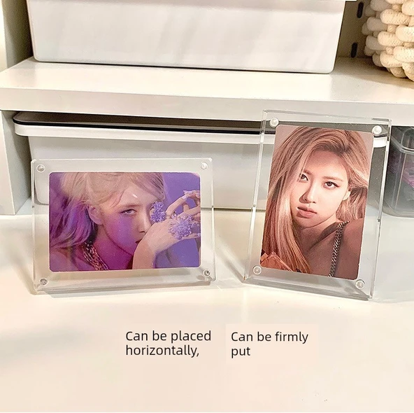 Akrilik Manyetik Fotoğraf Çerçevesi - 5 inç - 2'li Paket Şeffaf (Fotoğrafsız) - 9