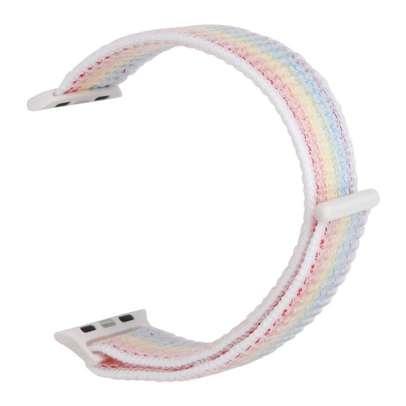 Gpack Apple Watch SE 44 mm Kordon Kumaş CırtCırtlı Kordon - 5