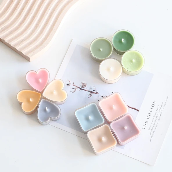 DIY Tealight Mum Plastik Wax Bardak - Kare - 2'li Paket - 10