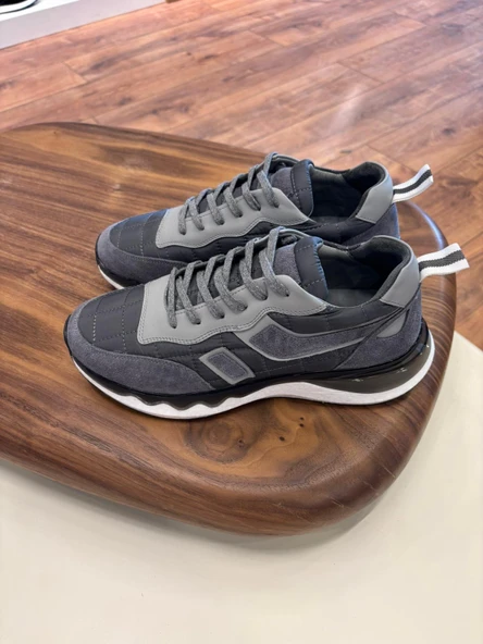 1091 FÜME PARAŞÜT NUBUK DETAY HAKİKİ DERİ ERKEK SNEAKERS