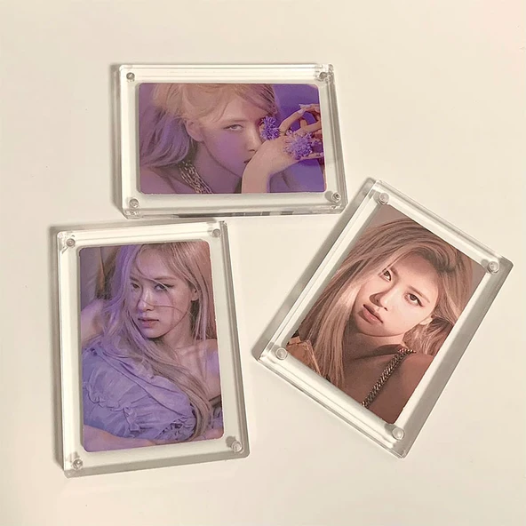 Akrilik Manyetik Fotoğraf Çerçevesi - 5 inç - 3'lü Paket Şeffaf (Fotoğrafsız)