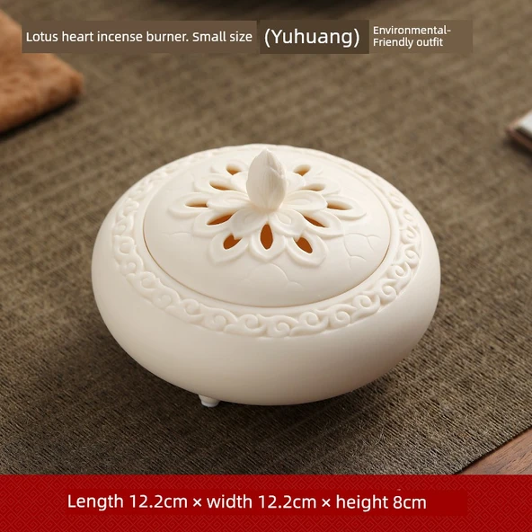 Seramik Lotus Buhurdanlık - Küçük Boy (Yuhuang)
