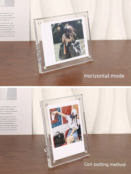 Akrilik Polaroid Fotoğraf Çerçevesi - Lazer Renkli - Mini 3 inç - 6