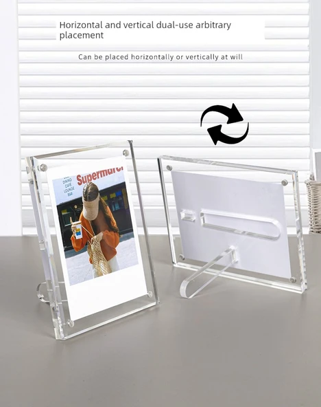 Akrilik Polaroid Fotoğraf Çerçevesi - Genç Yetişkin Pudra - Mini 3 inç - 9