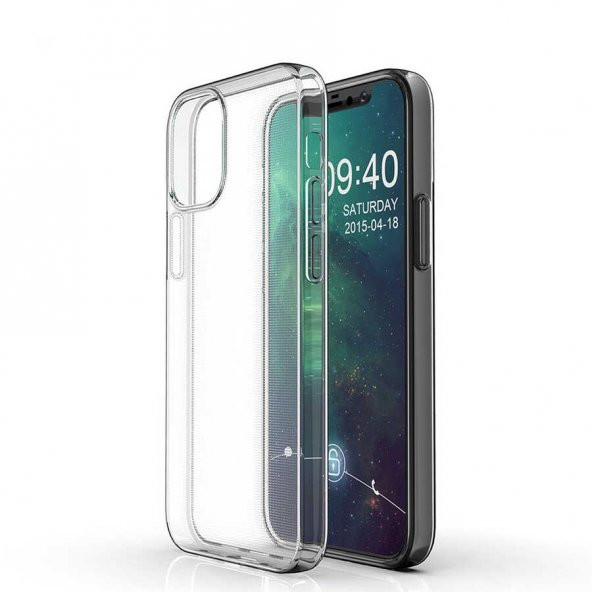 Gpack Apple iPhone 12 Kılıf Süper SilikonNano Glass